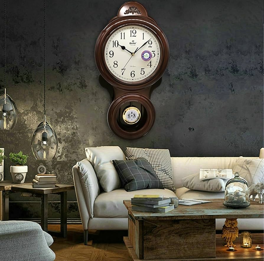 振り子時計　壁掛け レトロ アンティーク 振り子時計 八角形 掛け時計 アンティーク風 掛時計 おしゃれ